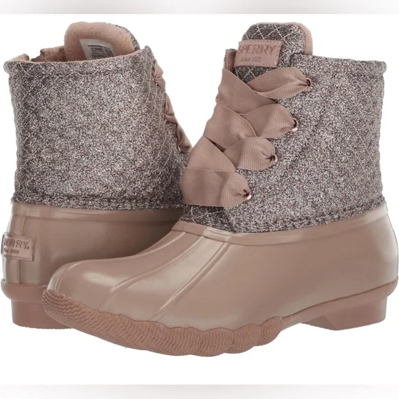 NIB Sperry Saltwater Sequin Duck Boot - Picture 2 of 8